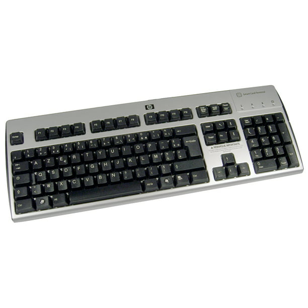 Vise dig monarki Opaque HP French Smart Card Reader USB Keyboard 435385-051 USB Windows Vista  keyboard - Walmart.com