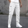 thumbnail image 2 of Pantalon Cargo en Ripstop pour Homme Pantalon Tactique Pantalon de Randonnée avec Multiples Poches Résistant à l'Eau pour Plein Air Militaire Pêche Travail Tenue Quotidienne Coupe Confortable / IhhxPro, Blanc TG, 2 of 9