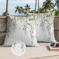 thumbnail image 3 of Green Eucalyptus Leaves Outdoor Pillow Covers 18x18 Set of 2,Waterproof Patio Throw Pillowcase Protectors,Spring Floral Weeping Farmhouse Decorative Pillow Shams Cushion Covers for Seat Bed Couch, 3 of 8