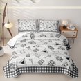 thumbnail image 2 of Catabedysis Sketch Camping Quilt King,Camper Pattern Print King Coverlet Set For Boys,Multicolor,3-Piece, 2 of 7