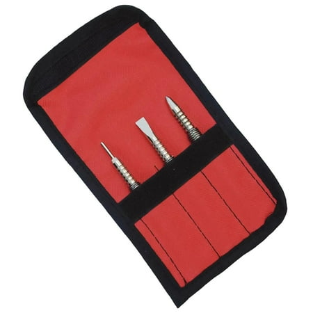 

Set of 3 Nail Setter Hinge Pin Punch Set Spring Loaded with Storage Pouch Sidding Tools Steel Hammerless Spring Nail Set for Wood Working