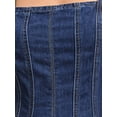 thumbnail image 5 of INSPIRE CHIC Women's Sleeveless Denim Dresses Square Neck Stretch Raw Hem Jean Maxi Dress S Deep Blue, 5 of 6