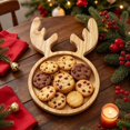 thumbnail image 4 of Christmas Wooden Snack Tray, Reindeer Shaped Charcuterie Board, Natural Wood Serving Platter, Festive Multi Compartment Tray For Cookies, Candy, Nuts, Holiday Tabletop Decor For Christmas Party, 4 of 7