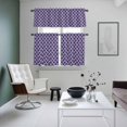thumbnail image 4 of Purple Moroccon Kitchen Curtains Sets for Windows 24 Inch Length, Country Chic Ethnic Minimalist Motifs Rod Pocket Window Treatments Tier Curtains and Valances Set for Bedroom/Bathroom, 4 of 8