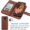 thumbnail image 4 of Galaxy S7 Case, Samsung S7 Wallet Case, Samsung Galaxy S7 PU Leather Case, Tekcoo Luxury Cash Credit Card Slots Holder Carrying Folio Flip [Detachable Magnetic Hard Case] & Kickstand -Brown, 4 of 7
