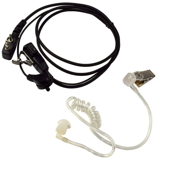 HQRP 2 Pin Acoustic Tube Earpiece Headset Mic for ICOM IC-A20, IC-A21, IC-A22, IC-A22(E), IC-A22E