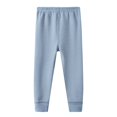 thumbnail image 2 of Rohuuque Boys Girls Warm Thick Pants, Youth Soft Cotton, Kids Basic Casual Pants with Pockets and Little Bear Print 5 Years Light Blue, 2 of 5
