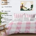 thumbnail image 4 of Pink Plaid Duvet Cover Set, Spring Farmhouse Buffalo Checkered Soft Duvet Cover Queen Size Bedding Set 4 Pieces, 1 Quiltcover and 2 Pillowcases with Zipper, 1 Bed Sheet for All Seasons, 4 of 9
