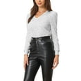 thumbnail image 4 of INSPIRE CHIC Sequin Top for Women's V Neck Party Sparkly Blouses XS Silver, 4 of 6