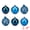 Blue 2.4", variant on Unique Bargains 6 Pack Electroplated Sphere Orbs Decorative Christmas Ornaments Red 2.4"