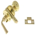 thumbnail image 2 of Idh by St. Simons 21250-3NL Solid Brass Storm Screen Door Latch with Knob & Lever, Polished Brass No Lacquer, 2 of 2