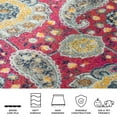 thumbnail image 6 of SAFAVIEH Madison Hope Floral Area Rug, Fuchsia/Gold, 4' x 4' Square, 6 of 12