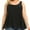 #1 Tank Top - Black, variant on Women's Basic Solid Cami with Built-in Shelf Bra Flowy Swing Pleated Camisole With Adjustable Straps (S-4XL)