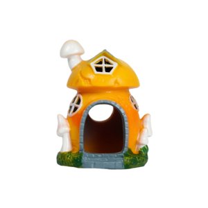 Anmrize Mushroom Aquarium House, Fish Tank Hideout Ornament, Mushroom Conch House Shelter Aquarium Landscaping Decoration Fish Tank Decor Fish Tank Ornament Fish Shrimp Hiding Shelter, Yellow