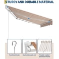 thumbnail image 4 of 12'x10' Retractable Patio Awning, Waterproof Sun Shade with Manual Crank Handle, Aluminum Frame & 280g/㎡ Polyester Fabric for Deck, Porch & Balcony, 4 of 7