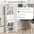thumbnail image 3 of Gzxs Narrow Linen Cabinet, 67.3" Tall Modern Bathroom Storage Cabinet with Adjustable Shelves and 3 Drawers for Dining Room, Kitchen - White, 3 of 9