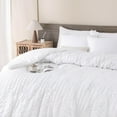 thumbnail image 5 of ANGENIA King Size Comforter Set White, 3 Pieces Soft Fluffy Seersucker Bedding Comforter Sets for King Size Bed, Farmhouse Lightweight Down Alternative Bed Set for All Season, 5 of 7