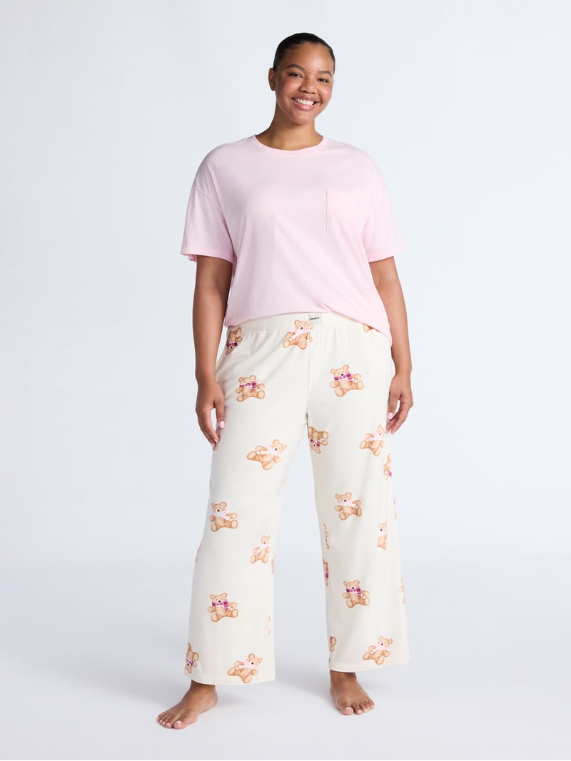 Joyspun Women's Velour Wide-Leg Sleep Pants, Size XS-3X - Walmart.com