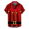 thumbnail image 2 of Men's Ugly Christmas Shirt,Christmas Button Up Shirt for Men Fun Printed Casual Short Sleeve Hawaiian Santa Shirt Holiday Party Tops Blouses, 2 of 4