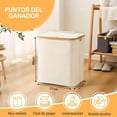 thumbnail image 3 of Cesto Para Ropa Sucia de 160L, Tapa Cesto de la Ropa Plegable con Tapa Con 3 Bolsas de Lavander&iacute;a Extra&iacute;bles, Para Almacenamiento y Organizaci&oacute;n, Adecuado Para Viajar,, 3 of 8