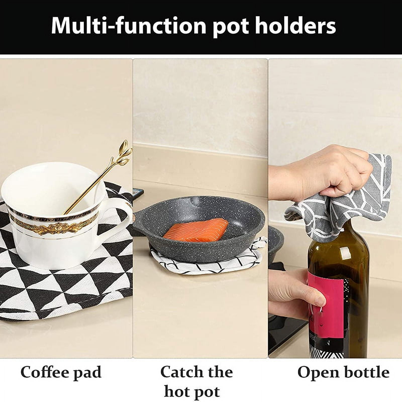 Liveday Cute Oven Mitts and Pot Holder Sets 2pcs Non-Slip Potholders Kitchen  Heat Resistant Hot Pads for Women Cooking Gloves 