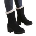 thumbnail image 3 of Ladies Fashion Winter Warm Suede Thick High Heel Boots for Women - Stylish and Comfortable Footwear for Cold Weather, 3 of 7