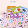 thumbnail image 1 of Kids Cognition Puzzle Toys Toddler Iron Box Cards Matching Game Cognitive Card Vehicl Fruit Animal Life Set Pair Puzzle heqiyong toy, 1 of 2