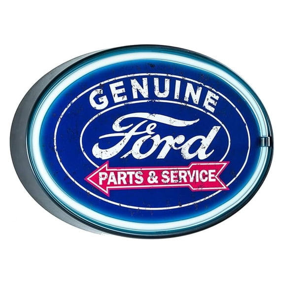 Ford Neon Sign LED Wall Decor - Vintage Inspired Automotive Light for Man Cave, Garage, Home Bar & Game Room - 16.25" x 10.25"