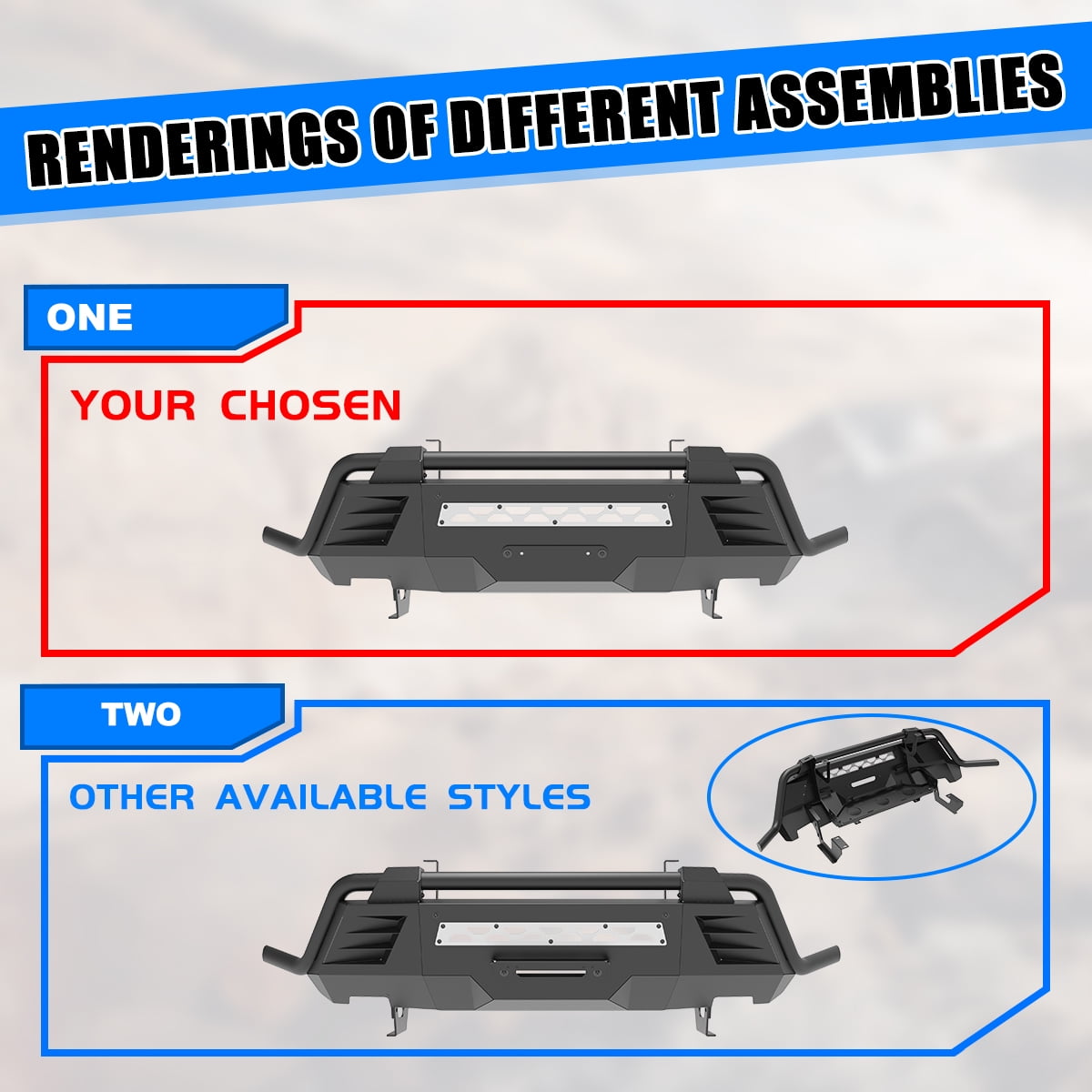 Front Bumper Fit for 2022-2024 Nissan Frontier,High-Quality Carbon Steel,with 2 D-Ring,Can Install Led Light Bar,DIY Colour Spraying Frame