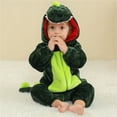 thumbnail image 2 of Mercatoo Unisex Baby Dinosaur 𝐂ostume Halloween Flannel Jumpsuit Toddler Winter 𝐇ooded Romper 𝐂osplay Performance Clothes, 2 of 5