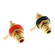 1 Pair RCA Female Socket Connector Chassis Panel Mount Adapter Audio Terminal Pl