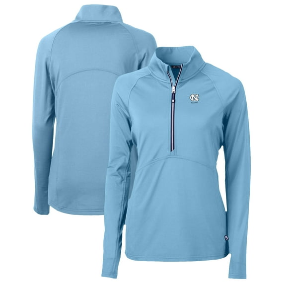 Women's Cutter & Buck Carolina Blue North Carolina Tar Heels Alumni Adapt Eco Knit Stretch Recycled Half-Zip Pullover