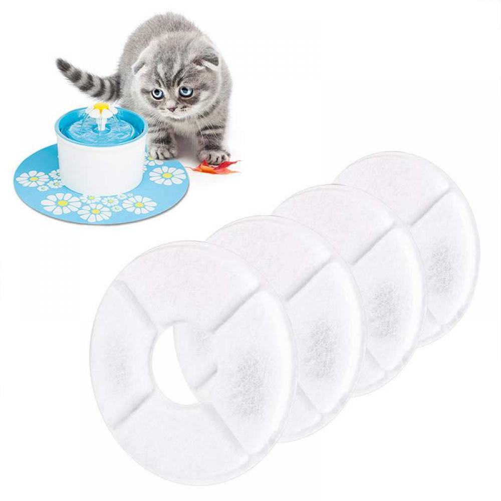 Cat Fountain Replacement Filter Pet Fountain Filters Suitable for 1.6L Flower Fountains and Most Same Size Cat Fountains 8Pcs Pet Water Fountain Filters Activated Carbon Replacement Filters 