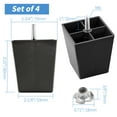 thumbnail image 3 of Couch Feet,Sofa Legs,Stool Legs,Metric Thread Bolts Plastic Furniture Legs Black Square Sofa Feet with T-Nuts-Couch Feet Replacement-Couch Legs,4.3 Inch(4Pcs), 3 of 3