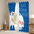 thumbnail image 3 of Feelyou Cartoon Baseball Athlete Curtains Pack of 2 (42x84 Each) for Boys, Blue Stripes Curtains Blackout, Ball Sports Theme Bedroom Curtains, Window Curtains Home Decor, 3 of 6