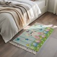 thumbnail image 4 of Area Rug with Tassels 2' x 3', Easter Egg Bunny Tail Butterfly Flower Kitchen Runner Rug for Hallway Bedroom Throw Rugs, Spring Green Leaf Soft Door Mat for Bathroom Entrance Living Room, 4 of 9