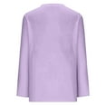 thumbnail image 5 of Womens Tops Criss Cross V Neck Long Sleeve Cotton T Shirts Relaxed Fit Plus Size Fall Winter Base Tees (M, Purple 01), 5 of 5