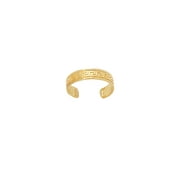 Angle View: 14K Yellow Gold Shiny Cuff Type Greek Key Toe Ring