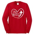 thumbnail image 2 of Wild Bobby His Grace Is Enough Heart Inspirational/Christian Men Long Sleeve Shirt, Red, 3X-Large, 2 of 5