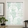 thumbnail image 4 of Sage Green Coral Coastal Semi Sheer Curtains Drapes for Living Room, Bedroom, French Doors Window 84 Inches Long, Summer Beach Seaside Nautical Rod Pocket Chiffon Curtain Drapery Voile Drape Panel, 4 of 6