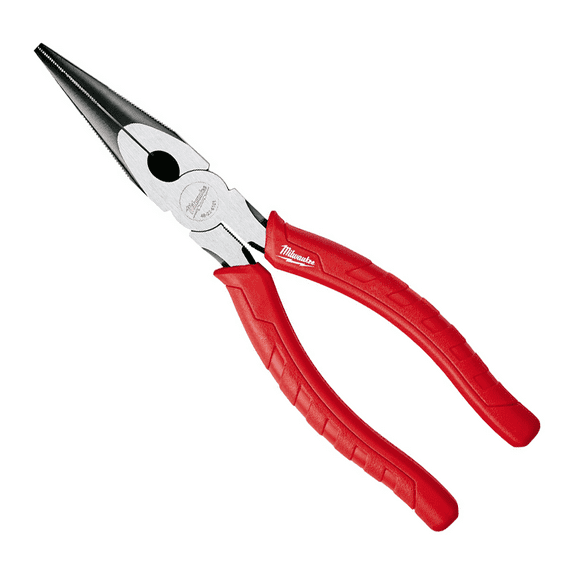 Milwaukee 48-22-6101 8-Inch Long Nose Pliers with Reaming Head and Onboard Fish Tape Pulling