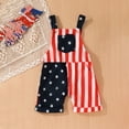 thumbnail image 2 of Wxirdiow Toddler Girls 4th of July Outfit Toddler Baby Girl Boy 4th of July Jumpsuit American Flag Sleeveless Suspender Bib Overall Romper Outfit Black Size,2-3 Years, 2 of 7