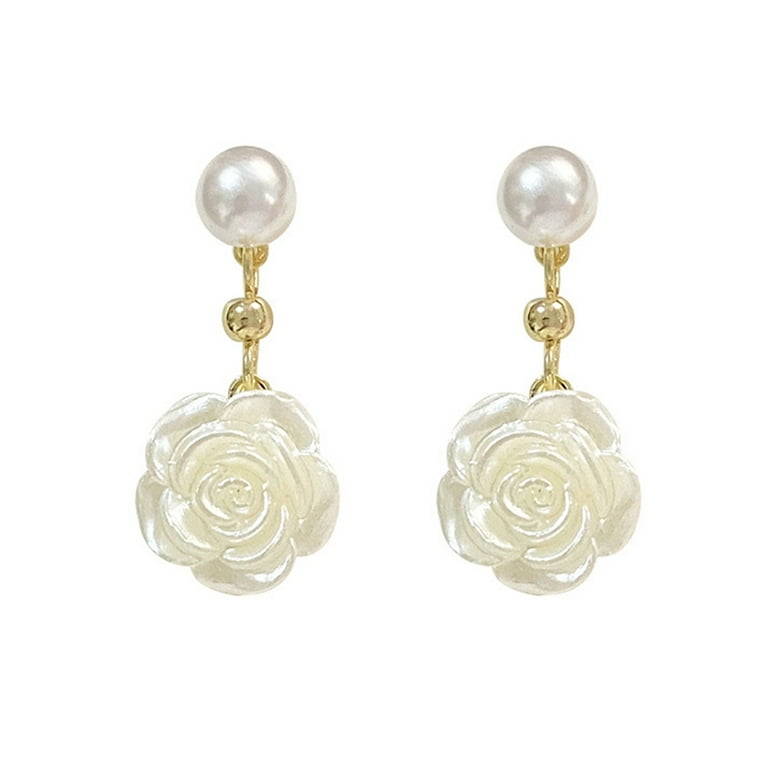  Fashion jewelry designer imitation pearl camellia