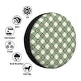 thumbnail image 4 of Salouo Daisy Plaid Green Print Spare Tire Cover 14-17 inch Spare Tire Protector Universal Tough Tire Wheel Cover for Trailer SUV and Truck-14 inch, 4 of 6