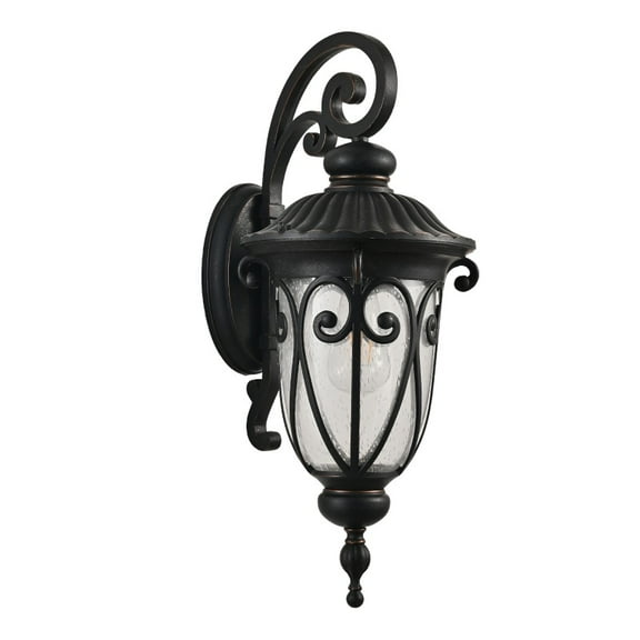 23 Inch 1 Pack Classic Black Outdoor Wall Lantern Vintage Bubble Glass Weatherproof Exterior Sconce Porch Patio Entryway Lighting Bulb Not Included