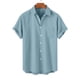 thumbnail image 2 of Mens Manga Corta Botón Abajo Camisas, Cuello de Vuelta Impresa Blusa, Top de Verano de la Moda Casual, 2 of 9