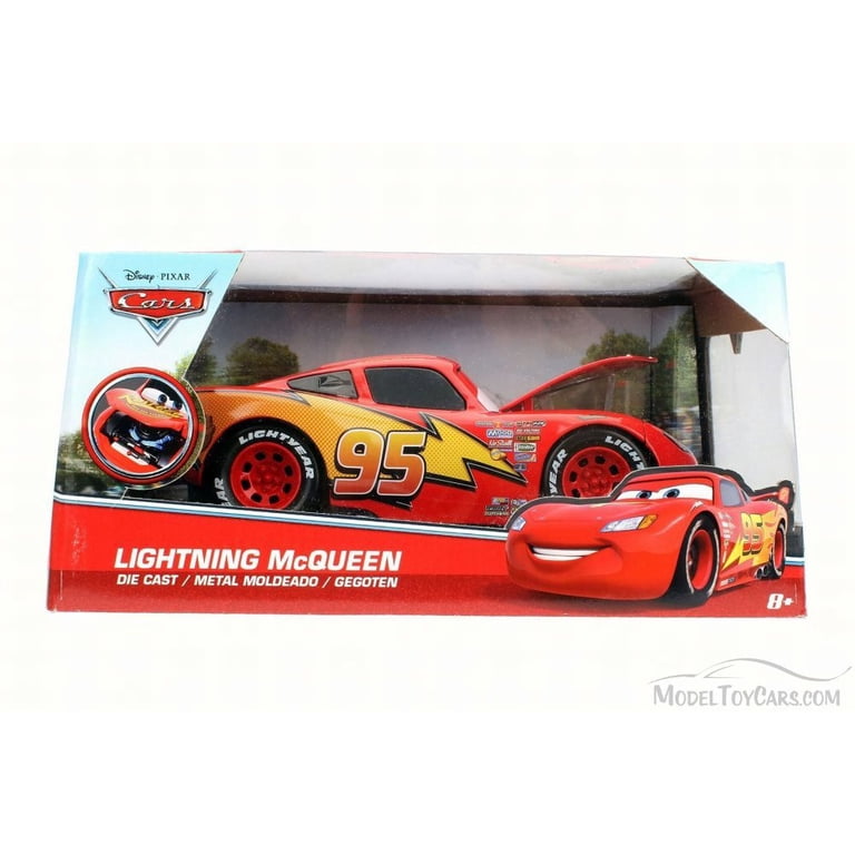 Disney Pixar CARS Lightning McQueen, Red - Jada 98099 - 1/24 Scale