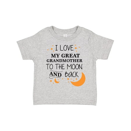 

Inktastic I Love My Great Grandmother to the Moon and Back Gift Toddler Boy or Toddler Girl T-Shirt