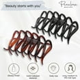 thumbnail image 2 of Parcelona French Dentelle Black & Shell Medium Jaw Claw Hair Clip 2 Pcs, 2 of 8