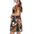 thumbnail image 2 of Daiia Abstract Lion Painting Print Women's Dresses 2025 Trendy Short sleeve Dresses Casual Baggy Flowy Maxi Sun Dresses, 2 of 6